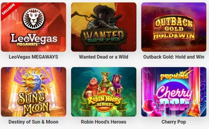 LeoVegas Casino Top Games