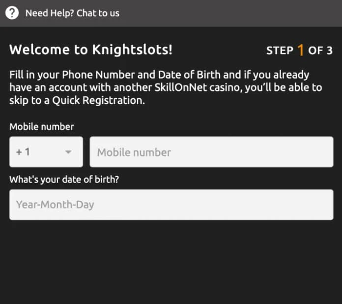 Knightslots Casino Quick Signup