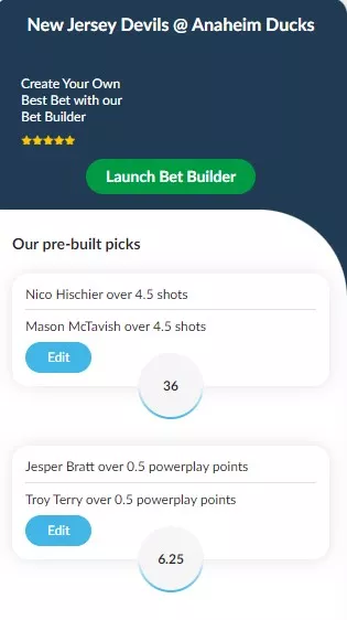 BetVictor NHL - Bet Builder