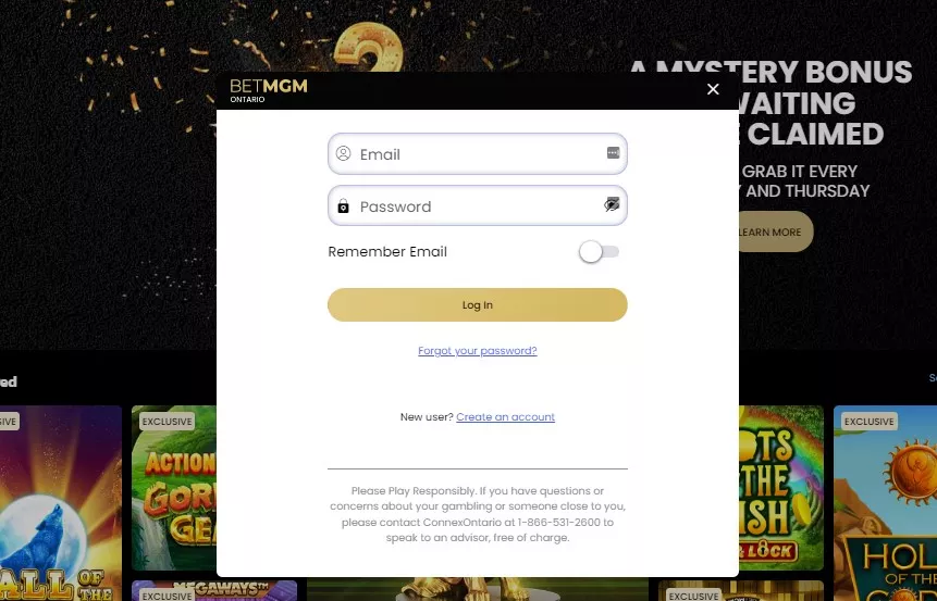 BetMGM account login and deposit