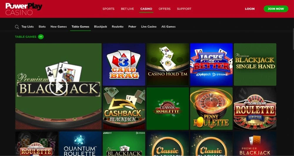PowerPlay Casino Blackjack