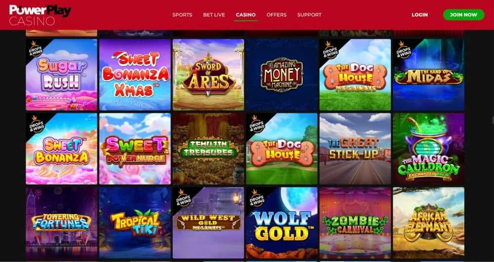 PowerPlay Casino Drops and Wins