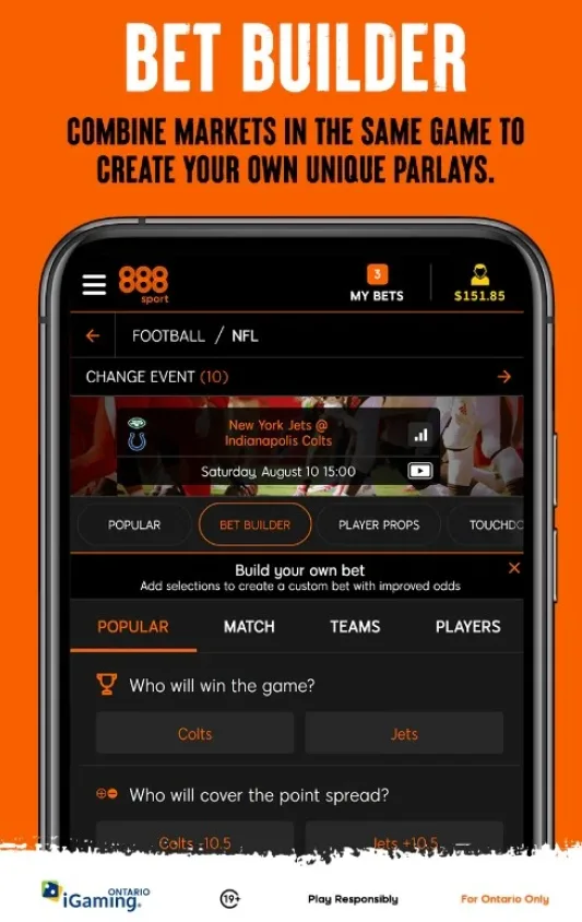 888 sport Ontario: Live Bets