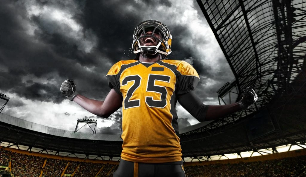 NFL Player in stadium