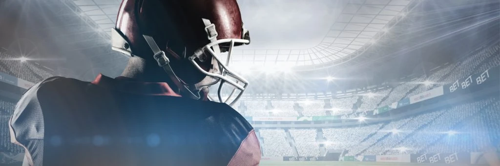 American Football Player in the Stadium