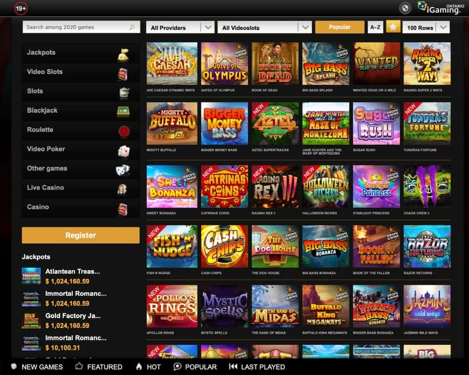 Slot Games at Videoslots Casino