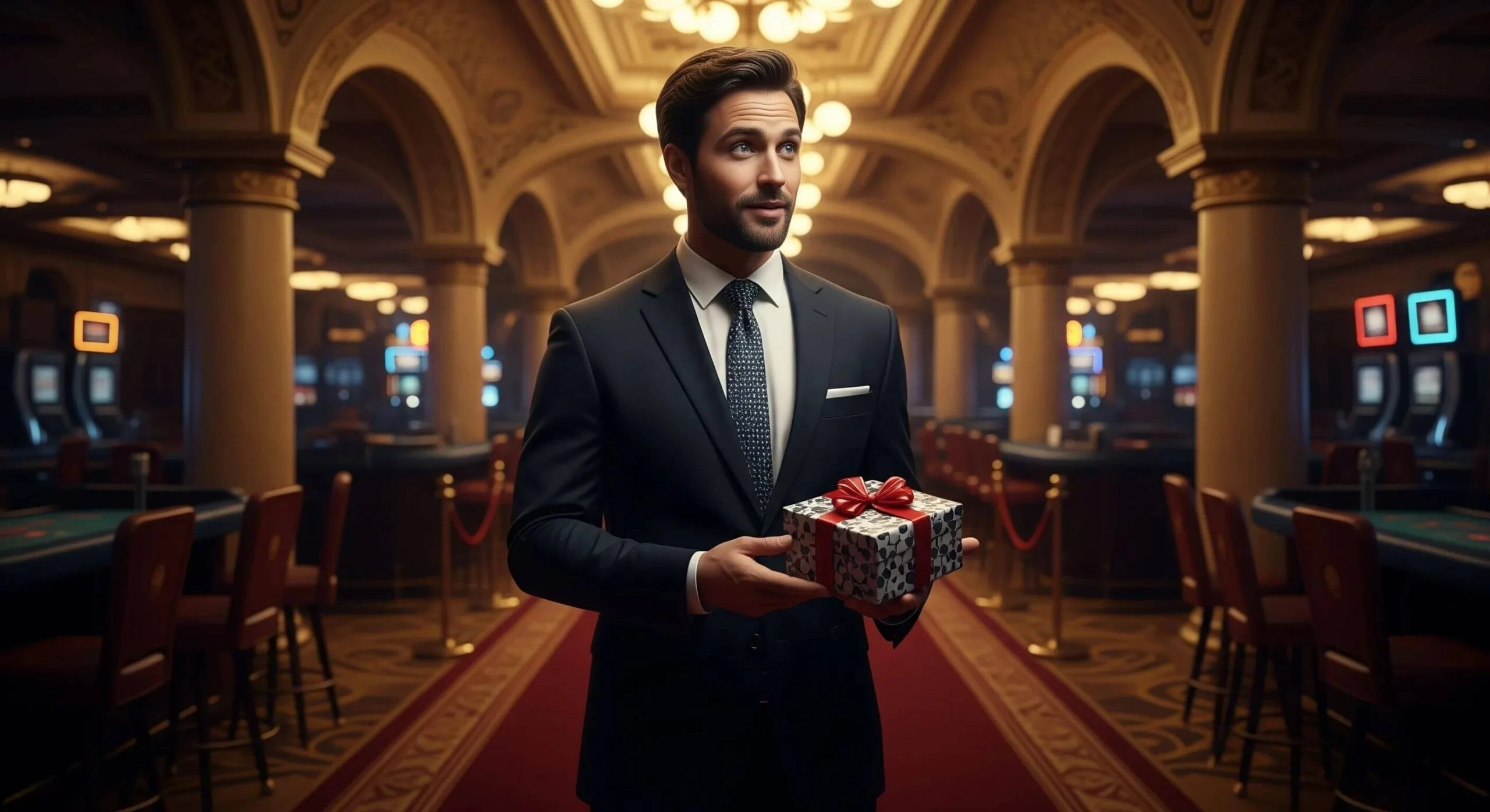 man holding a gift box
