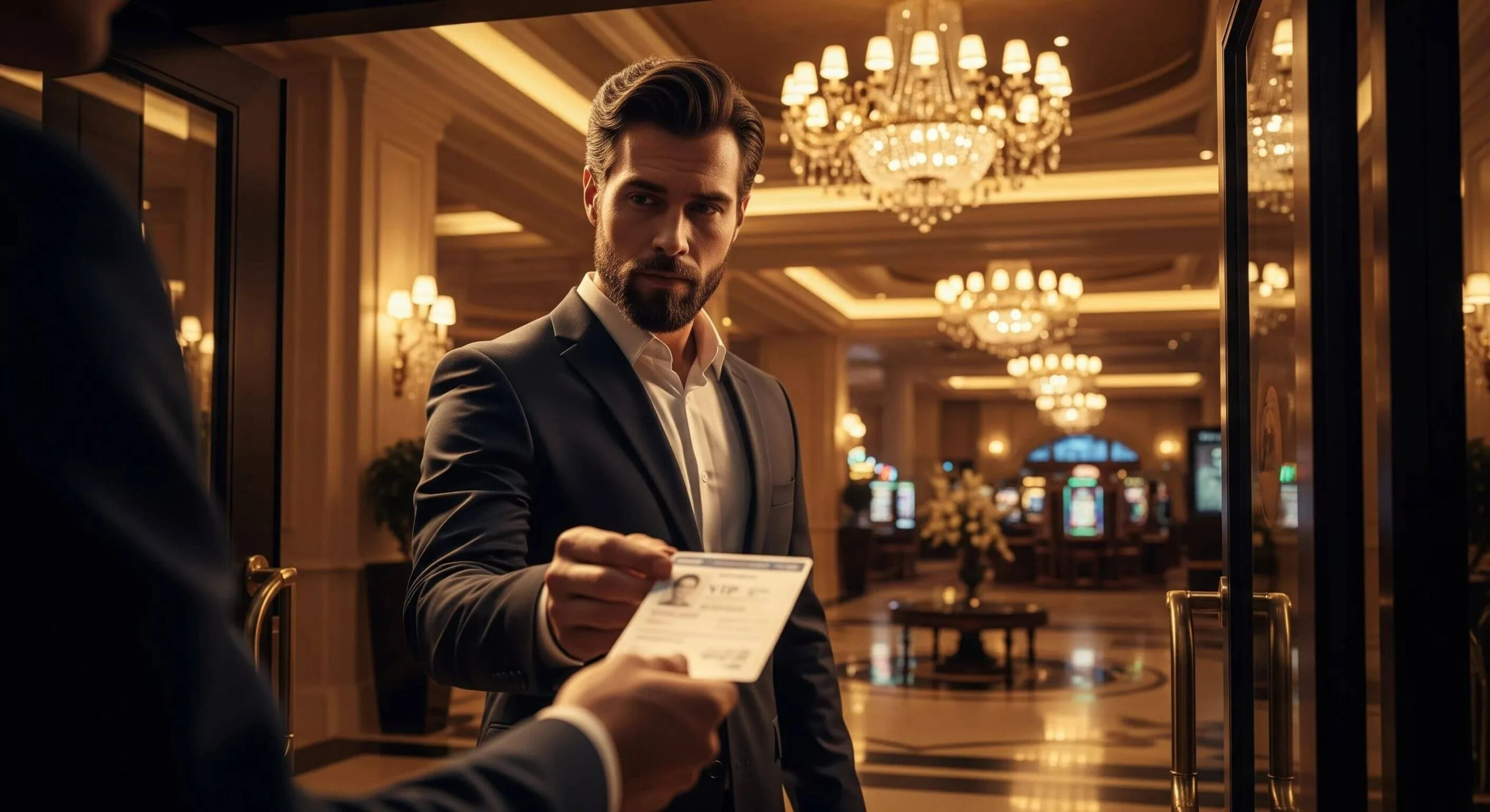 Man handing a document