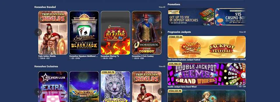 horseshoe online casino game collection